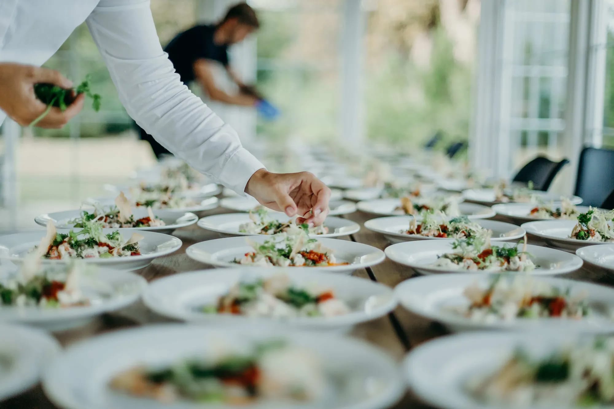 Gourmet wedding catering served at a villa in Cyprus